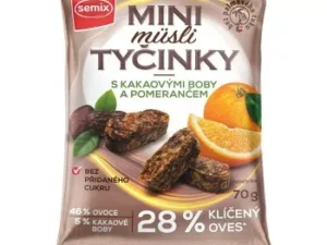 SEMIX Mini müsli tyčinky kakaové bôby, pomaranč 70g