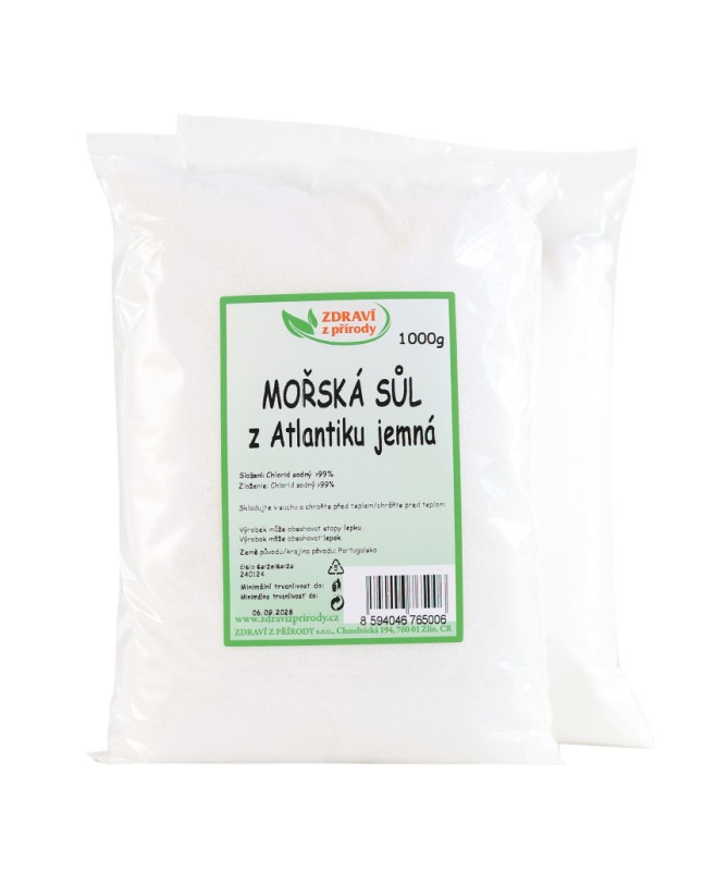 Morská soľ z Atlantiku jemná 1kg – Obrázok 2