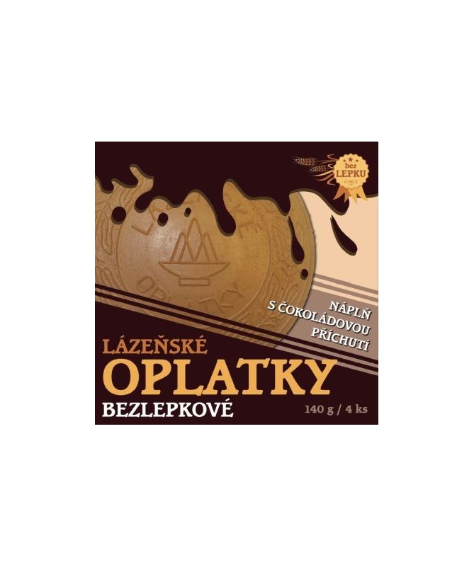 Bezlepkové Kúpeľné oblátky čokoládové 140g/4ks Puravita